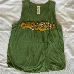Olive Green Sleeveless Bubble Top